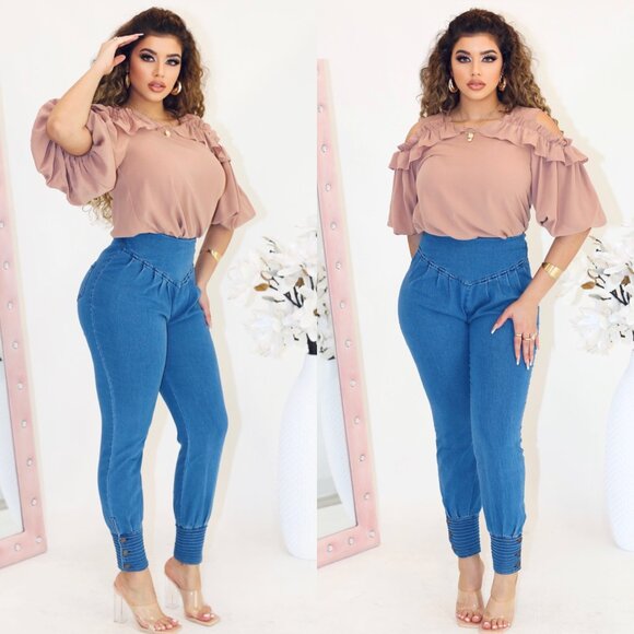 Denim Jogger Pants - Picture 1 of 4